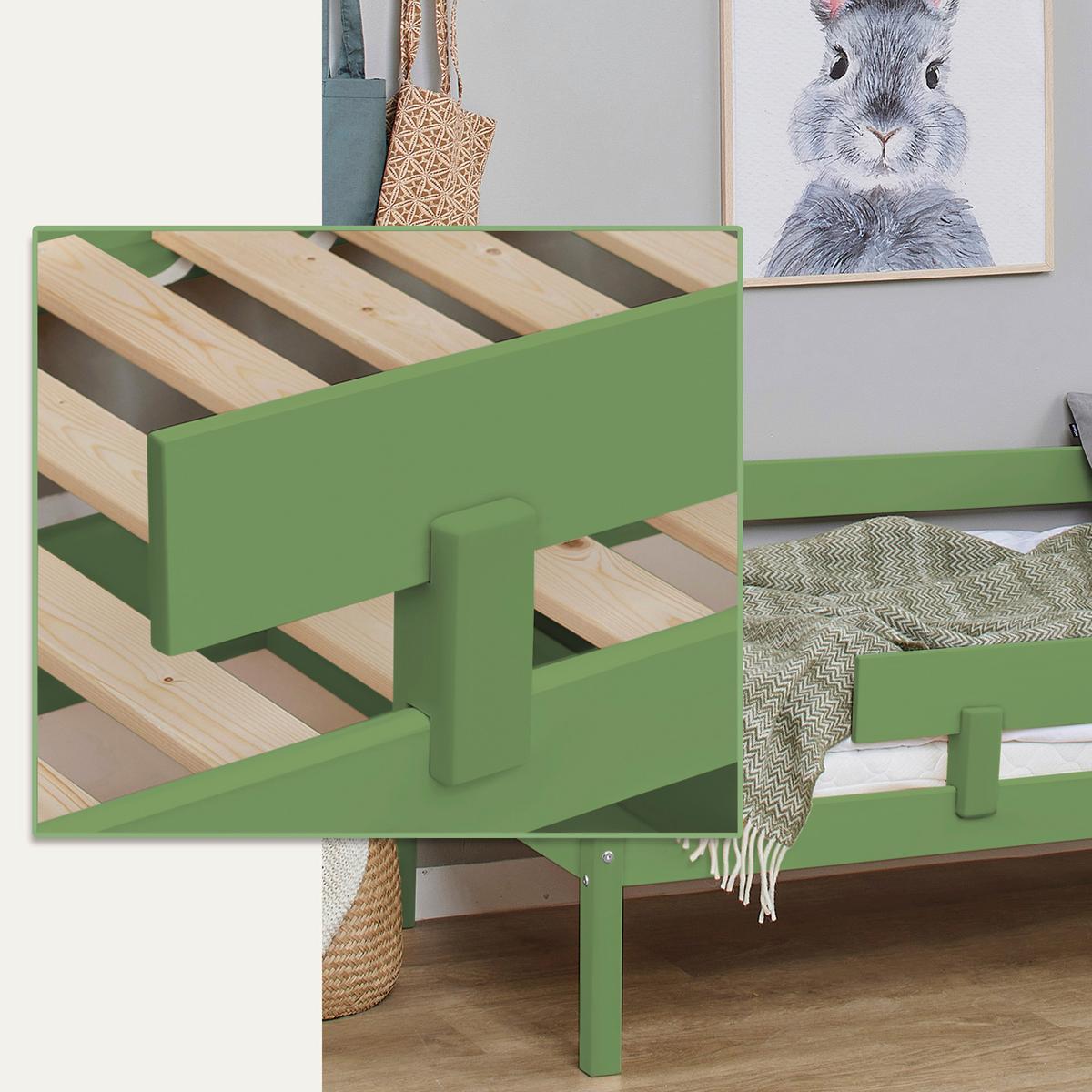 Bettschutzgitter Eco Comfort Grün, B: 100 Cm - Grün, MODERN, Holz (100/22,5/4cm) - MID.YOU