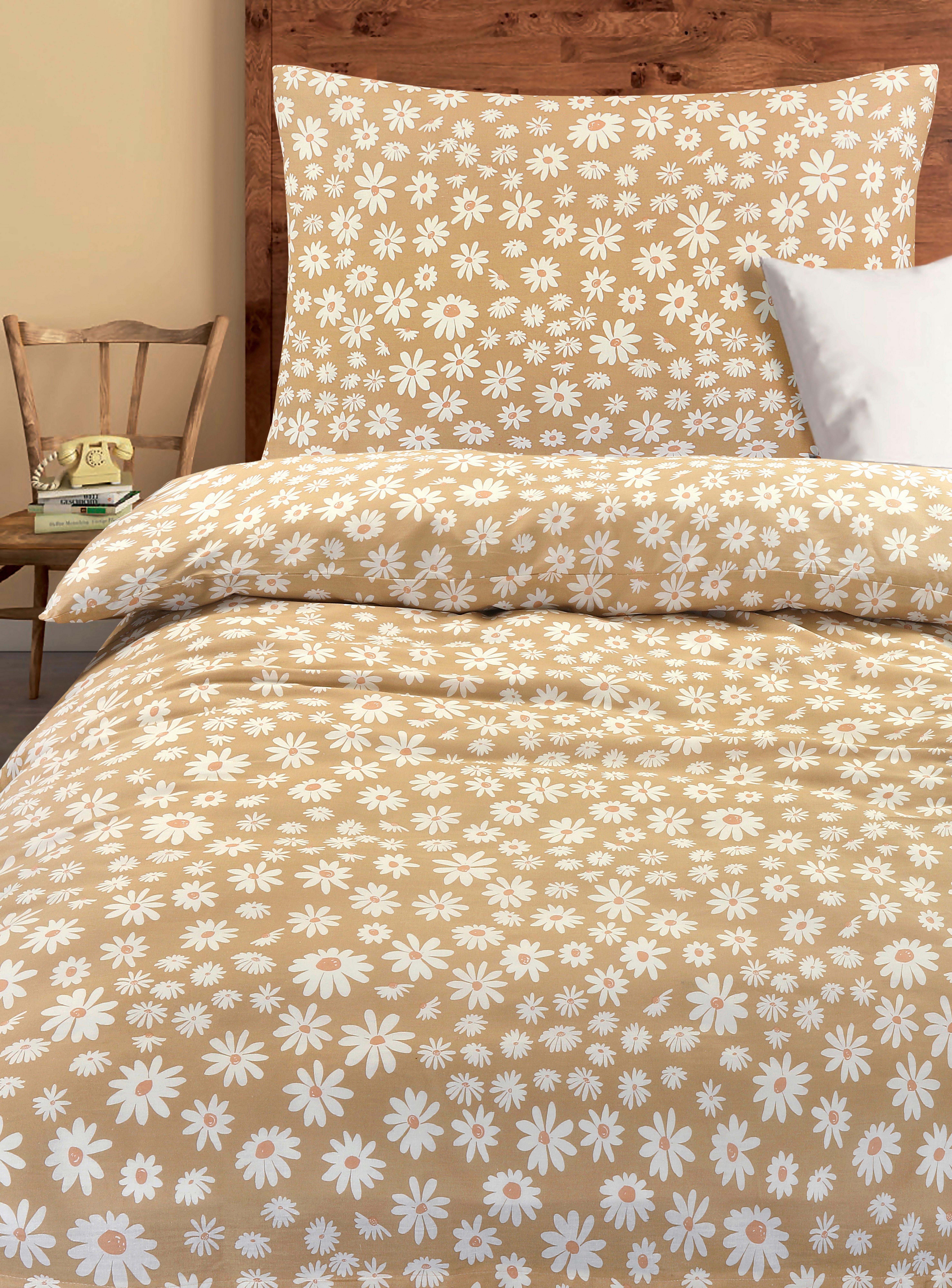 Bettwäsche Daisy - Beige/Bernsteinfarben, ROMANTIK / LANDHAUS, Textil - James Wood