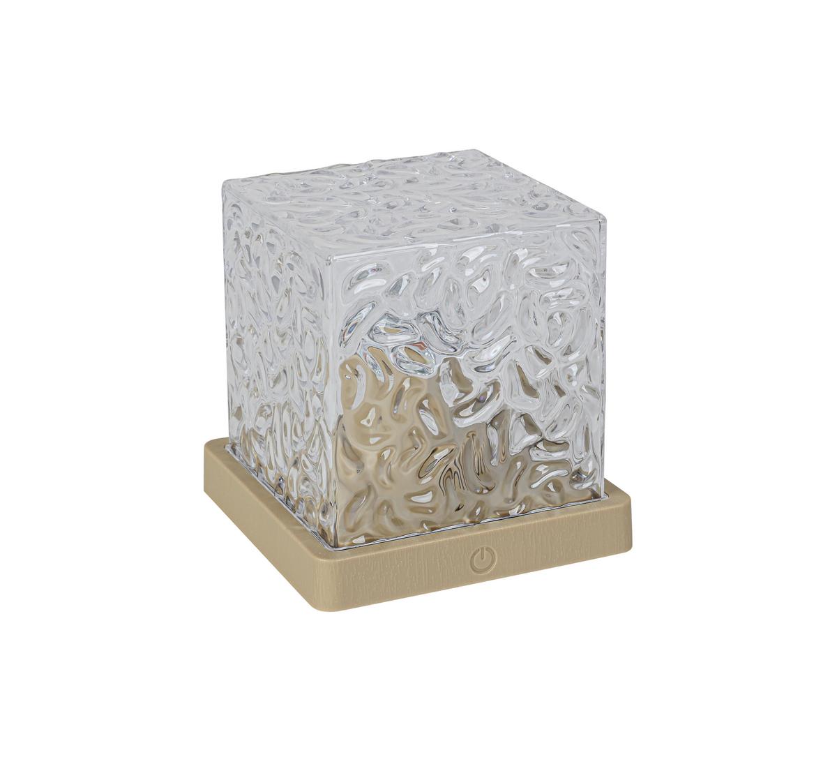 STOLNÁ LED LAMPA NIKA - priehľadné/piesková, Modern, plast (11/11/11cm) - Mömax