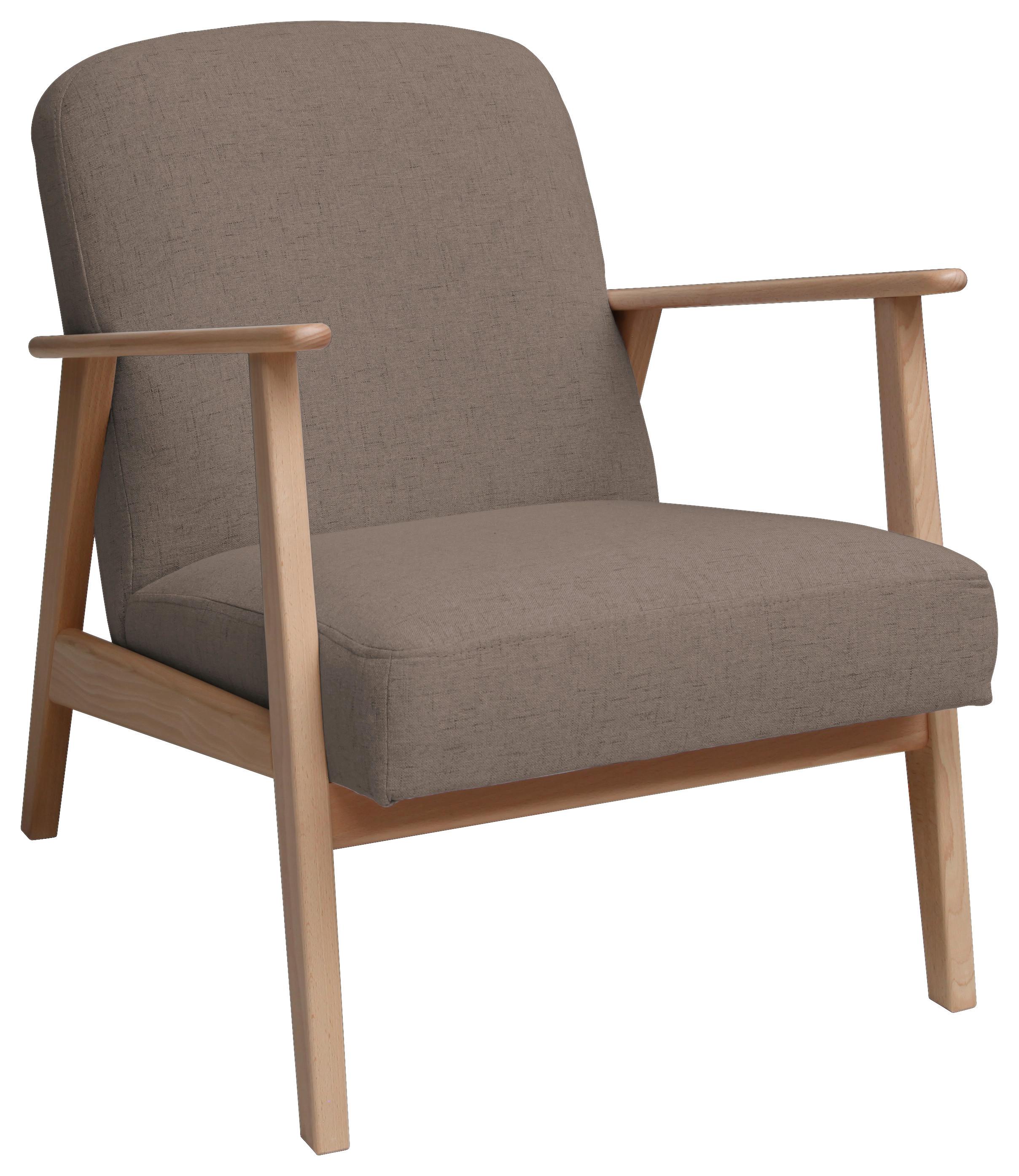 Sessel Retro - Hellbraun/Buchefarben, MODERN, Holz/Textil (63/78/78cm) - Livetastic