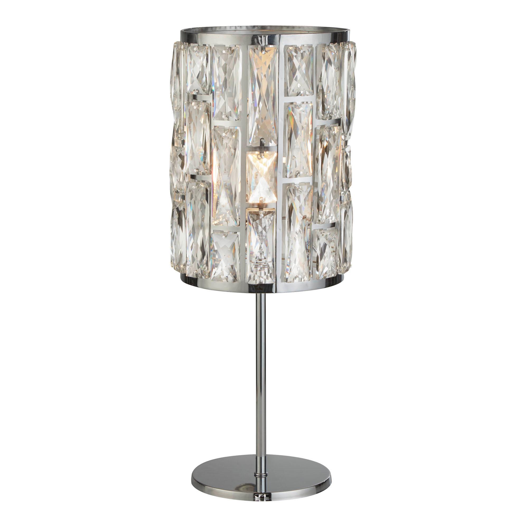 Kristall-Tischleuchte Bijou Eu6584cc - Chromfarben/Klar, Design, Glas/Metall (19,5/47/19,5cm)