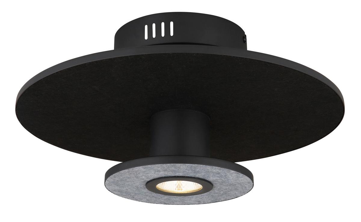 LED-Deckenleuchte 15647sd - Schwarz, Basics, Kunststoff/Textil (38/18cm) - Globo