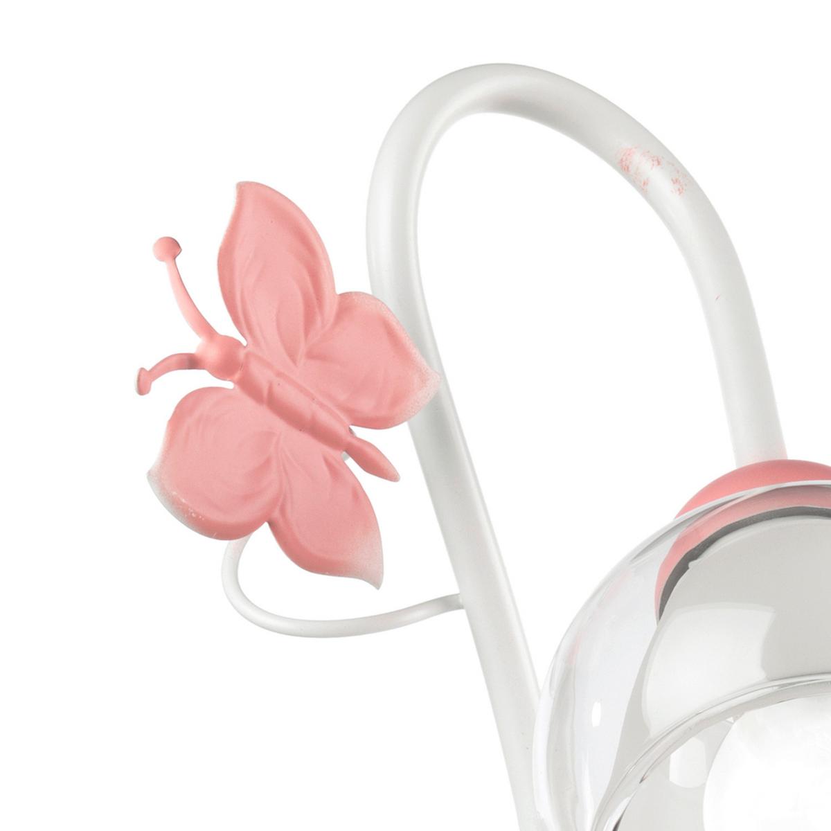 Kinderwandleuchte 4924/ap1 - Pink/Weiß, Basics, Glas/Metall (16/20/28cm)