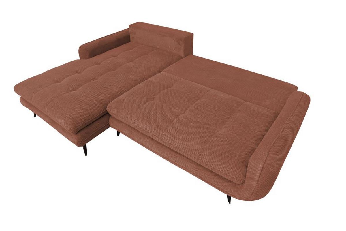 Rohová sedačka WAVE, ľavá, staroružová - čierna/staroružová, Modern, kov/textil (189/266cm)