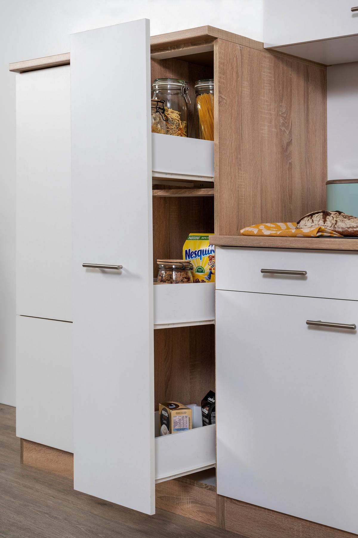 Küchenzeile Ohne Geräte B: 310 Cm Weiß/eiche Dekor, Modern - Eichefarben/Weiß, Basics, Holzwerkstoff (310/200/60cm) - Respekta