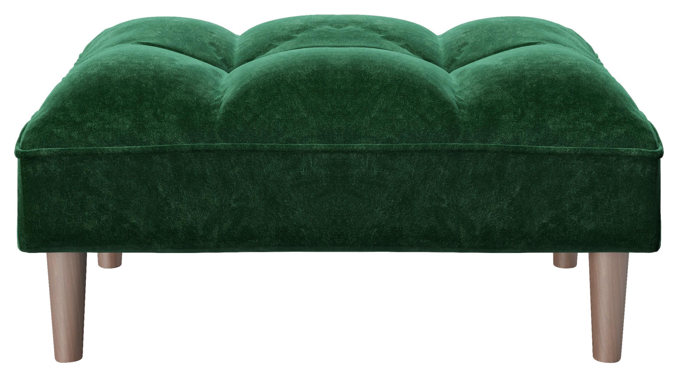 Polsterhocker Scarlett Grün Samt H: 43,5 Cm - Grün, KONVENTIONELL, Textil (88/43,5/57cm) - Playboy