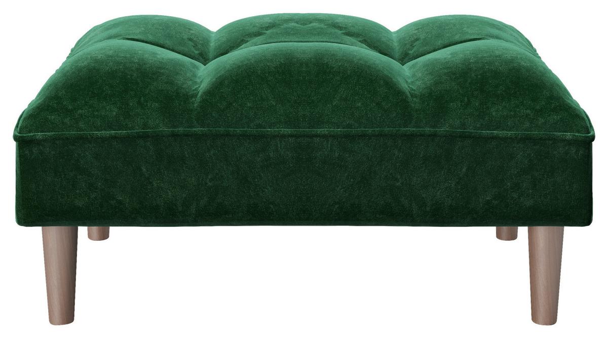 Polsterhocker Scarlett Grün Samt H: 43,5 Cm - Grün, KONVENTIONELL, Textil (88/43,5/57cm) - Playboy