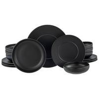 Tafelservice Unico Schwarz 16-teilig - Schwarz, Basics, Keramik - Creatable
