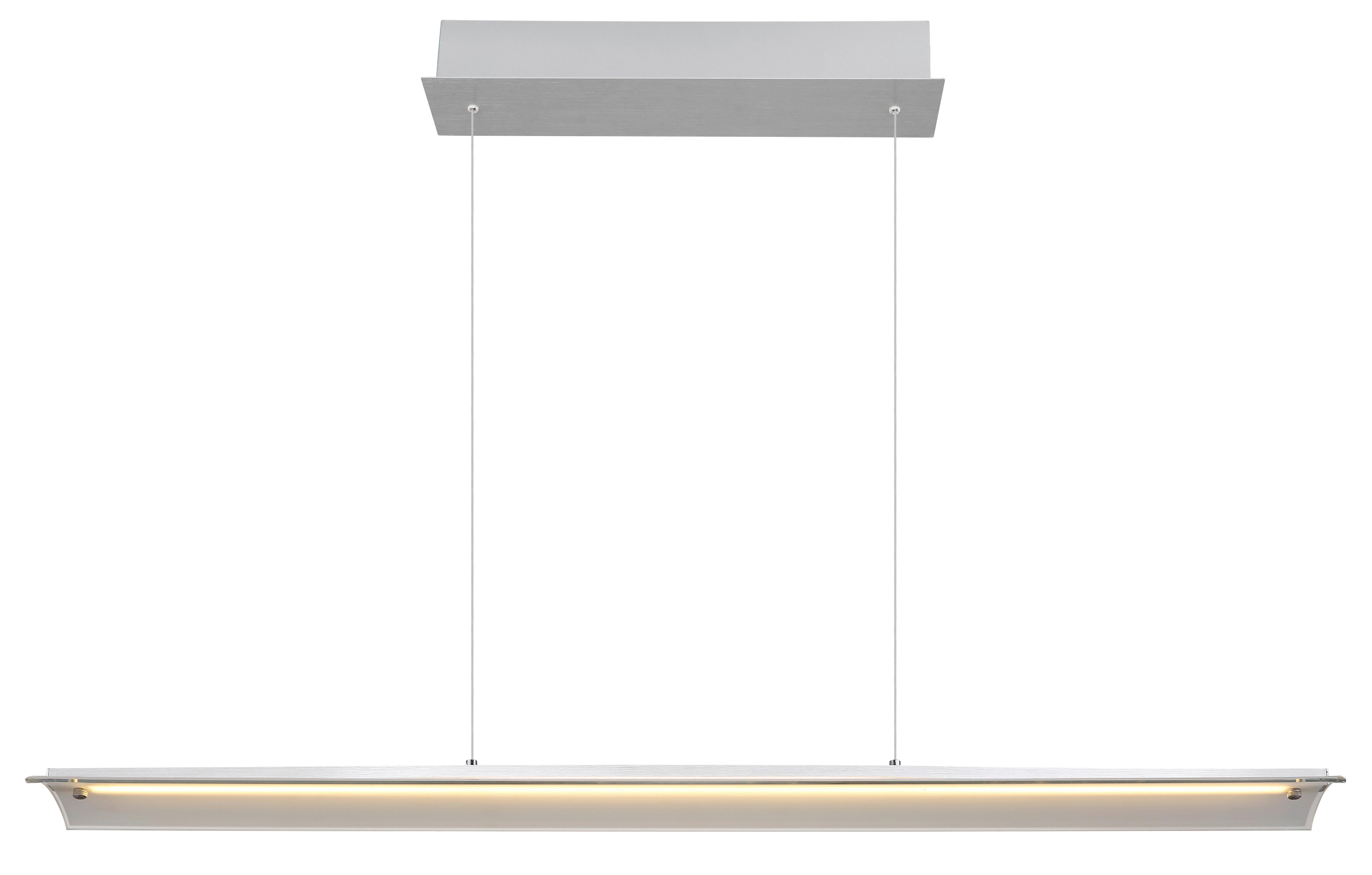 Led-hängeleuchte 17017a - Klar/Alufarben, Design, Glas/Metall (100/12/150cm) - Globo