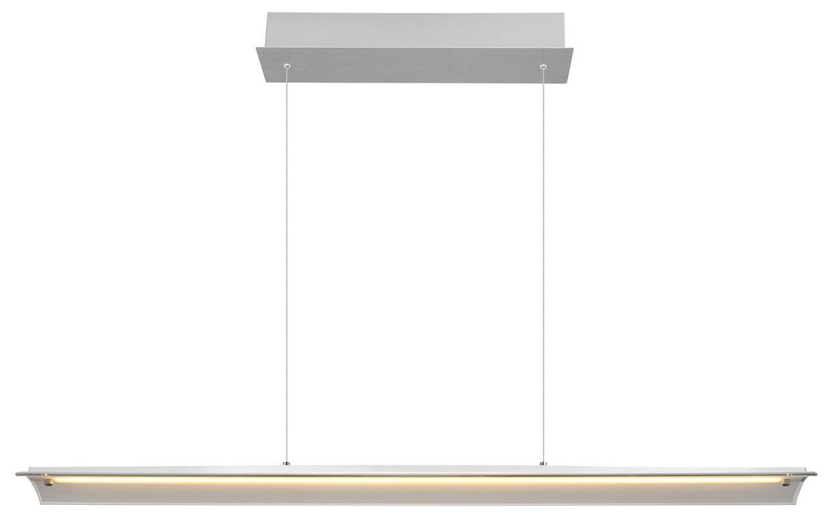 LED-Hängeleuchte 17017a - Klar/Alufarben, Design, Glas/Metall (100/12/150cm) - Globo