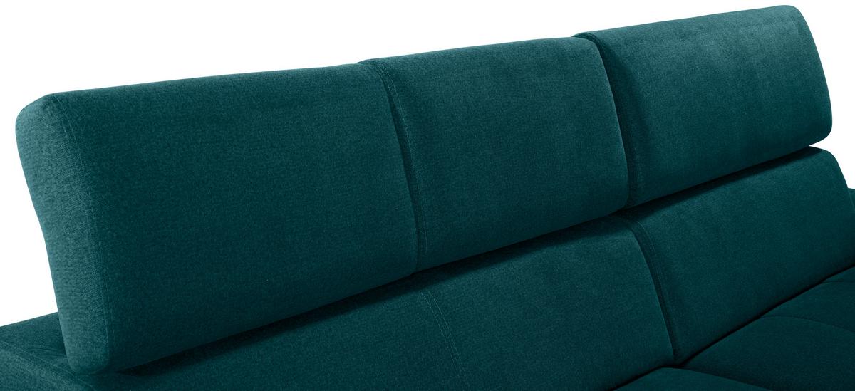Ecksofa Perry - Dunkelgrün/Silberfarben, Design, Textil (292/183cm) - Livetastic
