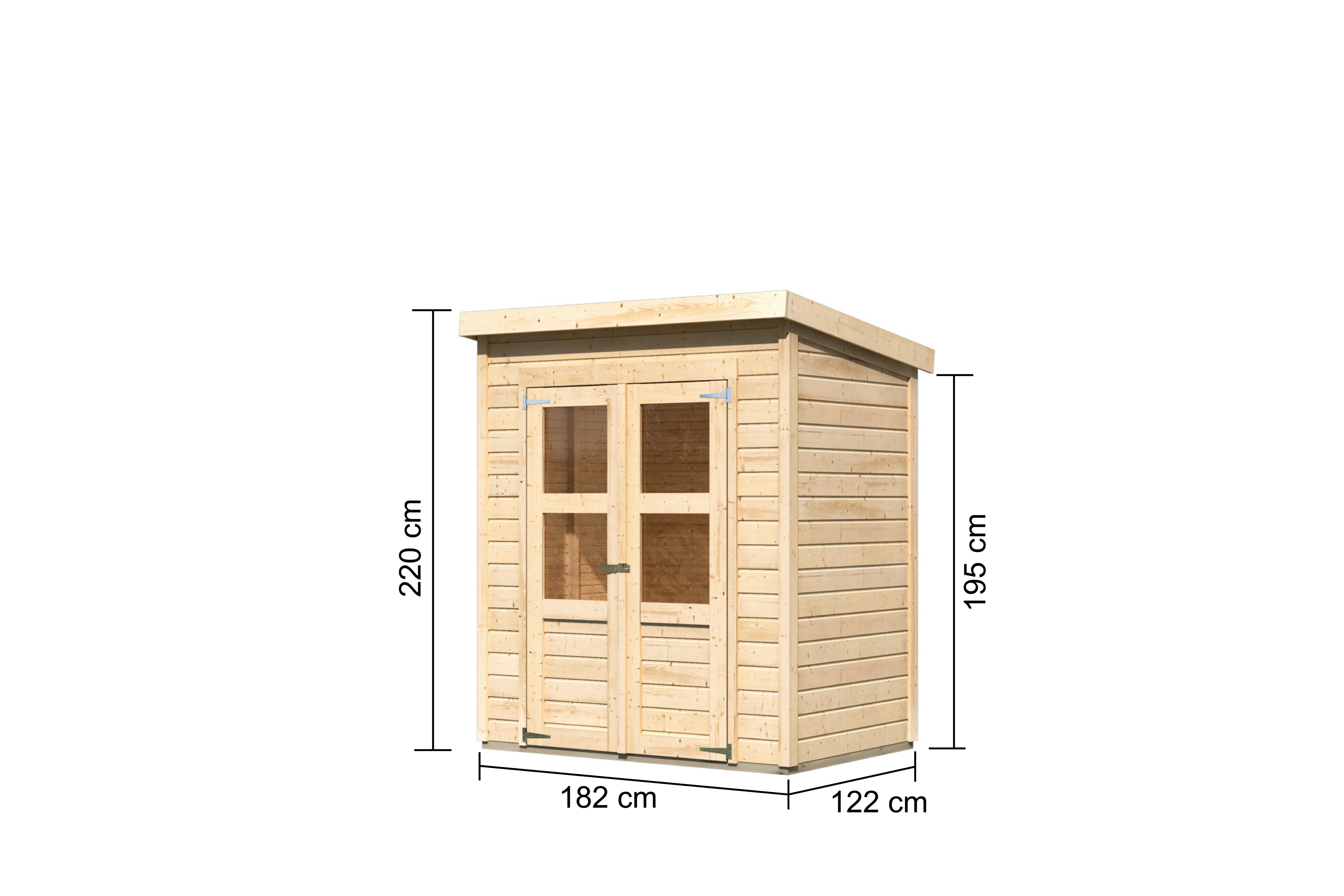 Gartenhaus Kappeln 2 39545 Kappeln 2 - Fichtefarben, Basics, Holz (182/122/220cm)