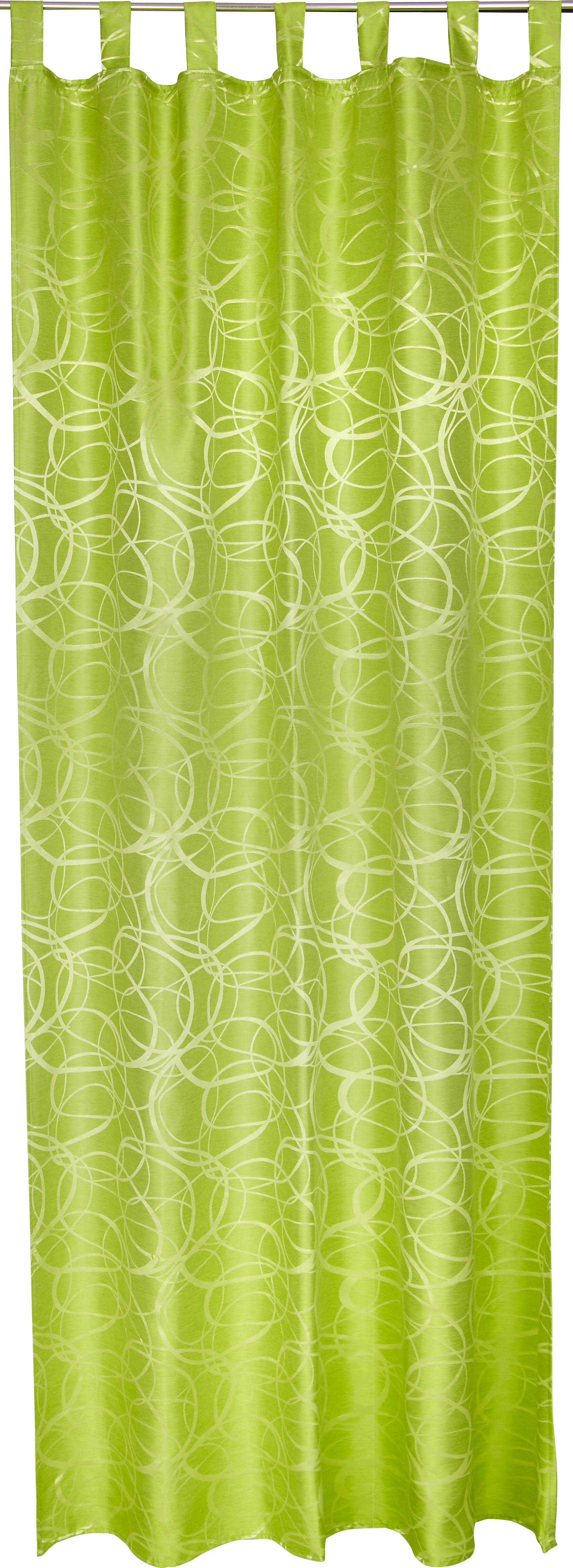 Vorhang Mit Schlaufen Und Band Linda 140x255 Cm Grün - Grün, KONVENTIONELL, Textil (140/255cm) - Ondega