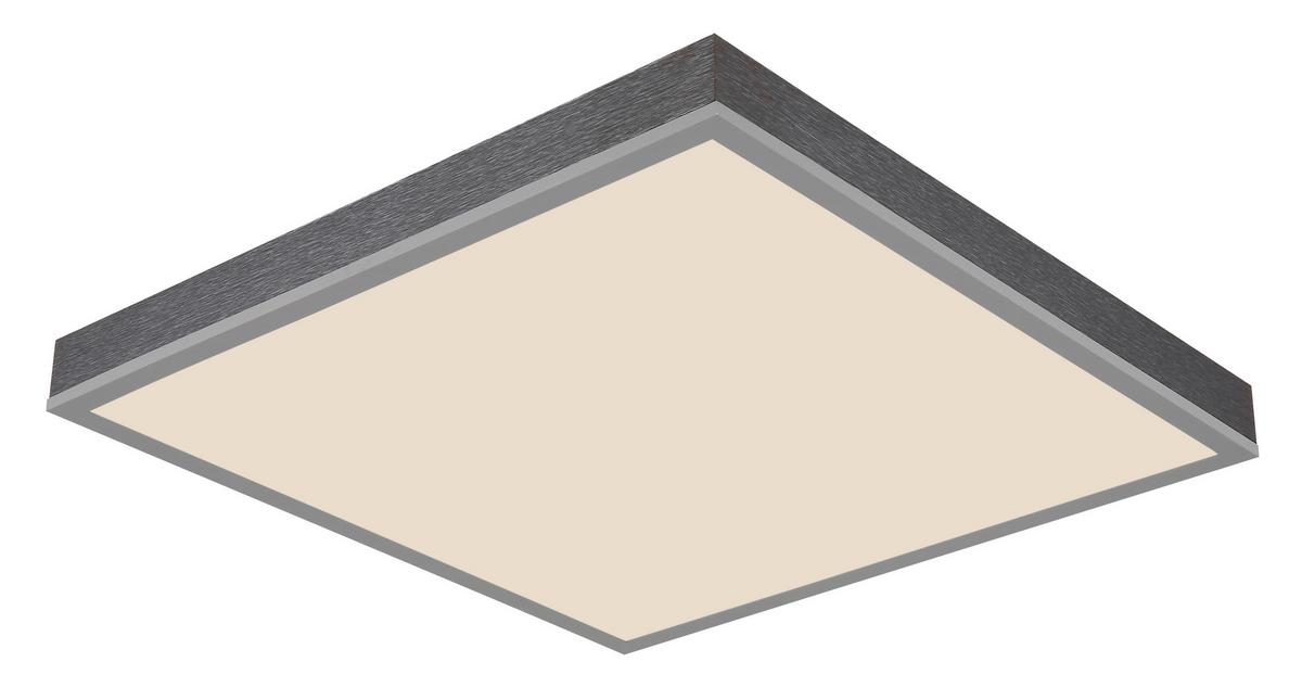 LED-Deckenleuchte Doro L: 45cm Silberfarben Weiß Dunkelgrau - Dunkelgrau/Silberfarben, Basics, Kunststoff/Metall (45/45/7,5cm) - Globo