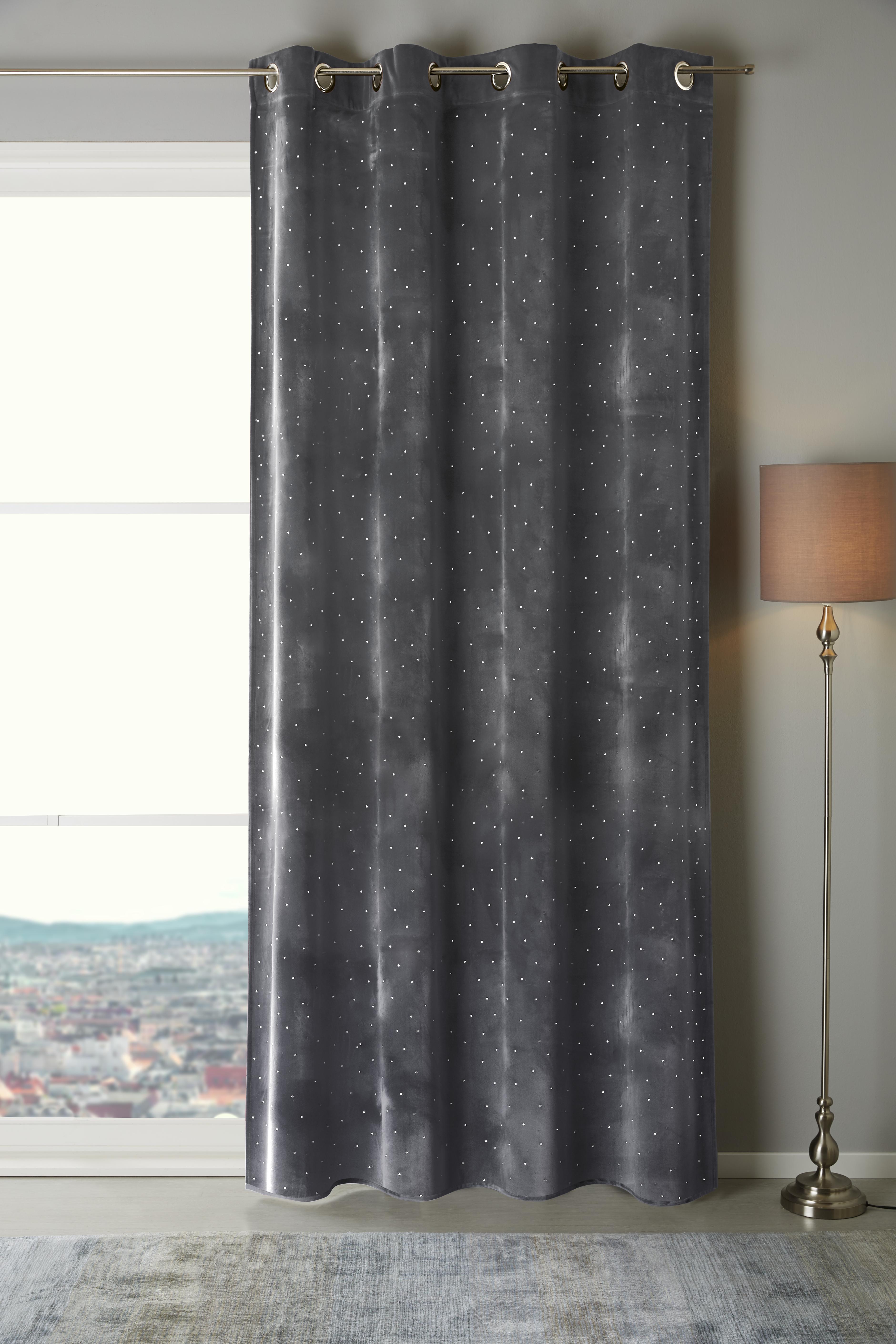 Ösenvorhang Esther - Silberfarben, MODERN, Textil (140/245cm) - Luca Bessoni