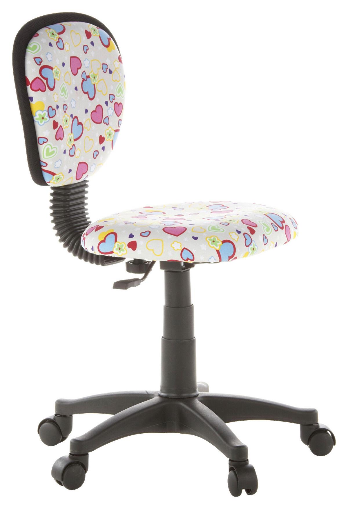 Jugenddrehstuhl Kiddy Top Flowers & Hearts - Multicolor, Basics, Kunststoff (40/79-90/37cm) - MID.YOU