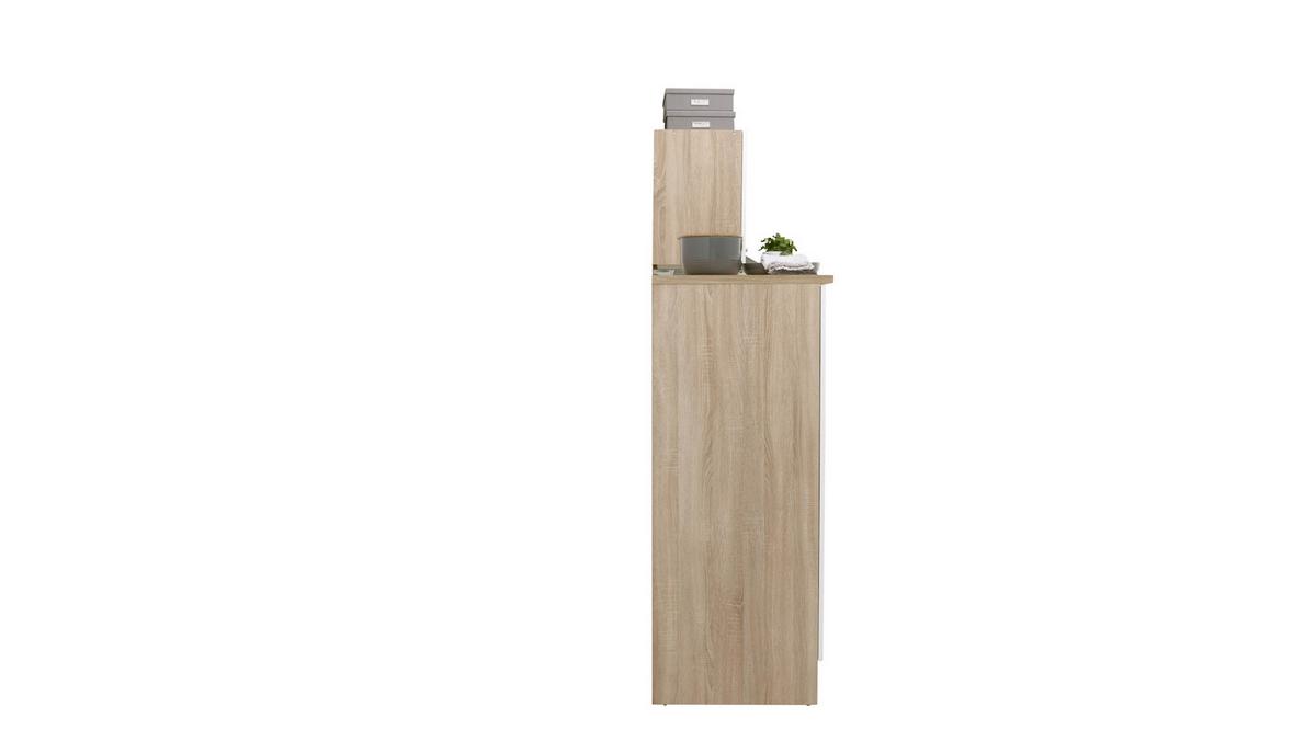 Küchenzeile Economy mit Geräten 270 cm Weiß/Eiche Dekor Modern - Eichefarben/Weiß, Basics, Holzwerkstoff (270cm) - Respekta