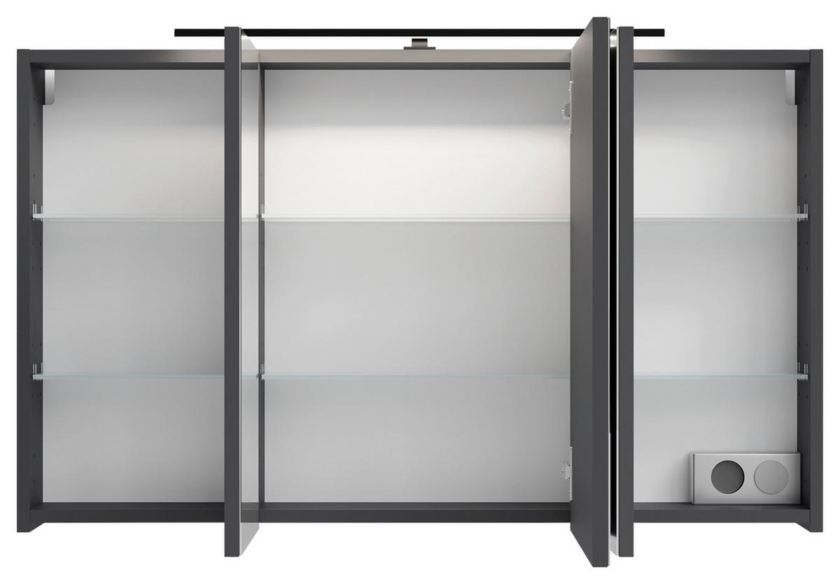 Spiegelschrank Spree Anthrazit B: 100 cm - Anthrazit, MODERN, Glas/Holzwerkstoff (100/60/20cm) - MID.YOU