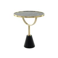 Beistelltisch Oscar Schwarz, Goldfarben B: 46 cm - Goldfarben/Schwarz, Design, Glas/Stein (46/54/46cm) - Kayoom