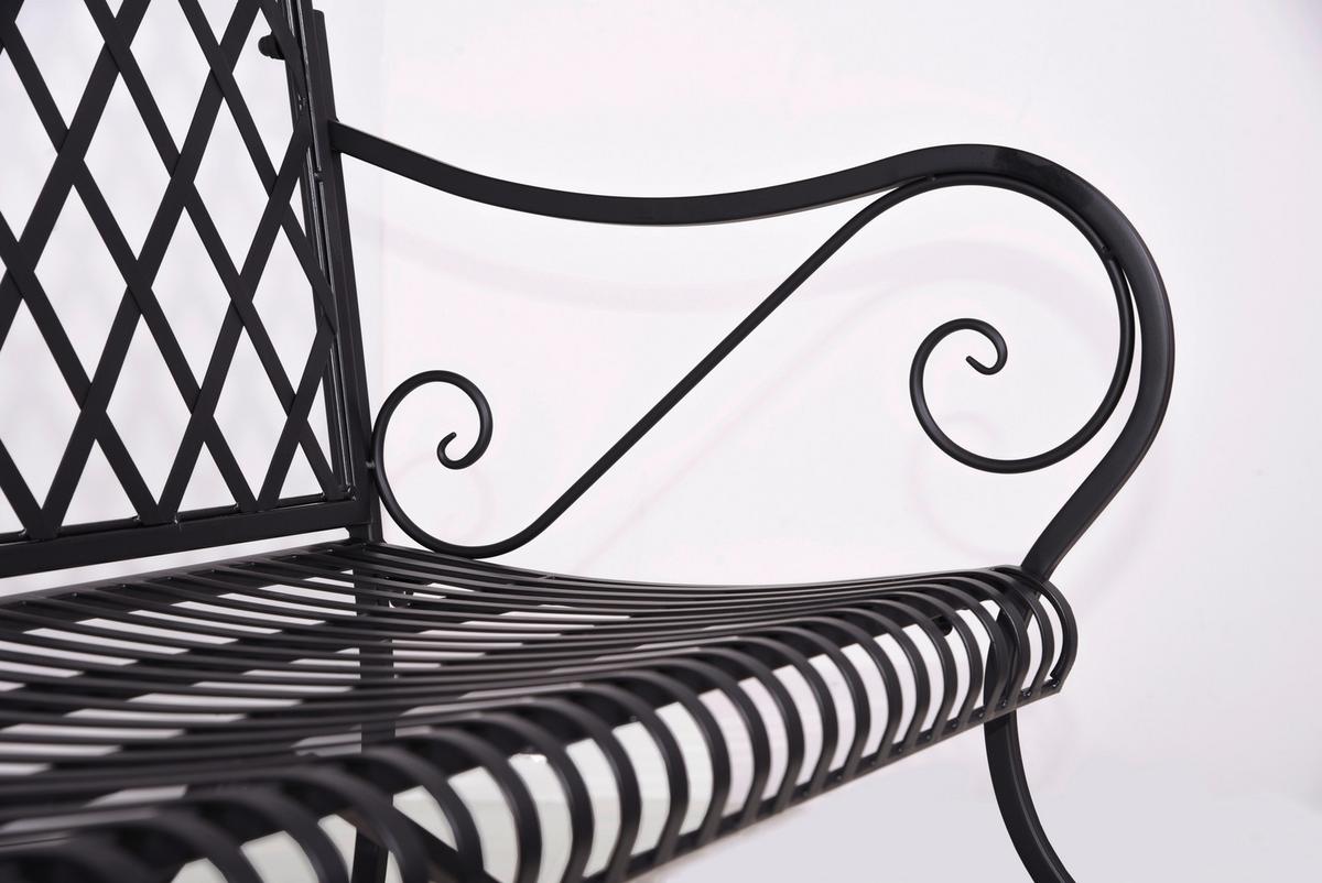 Gartenbank Edelstahl 2-Sitzer Porak - Schwarz, LIFESTYLE, Metall (115,5/97/60cm)