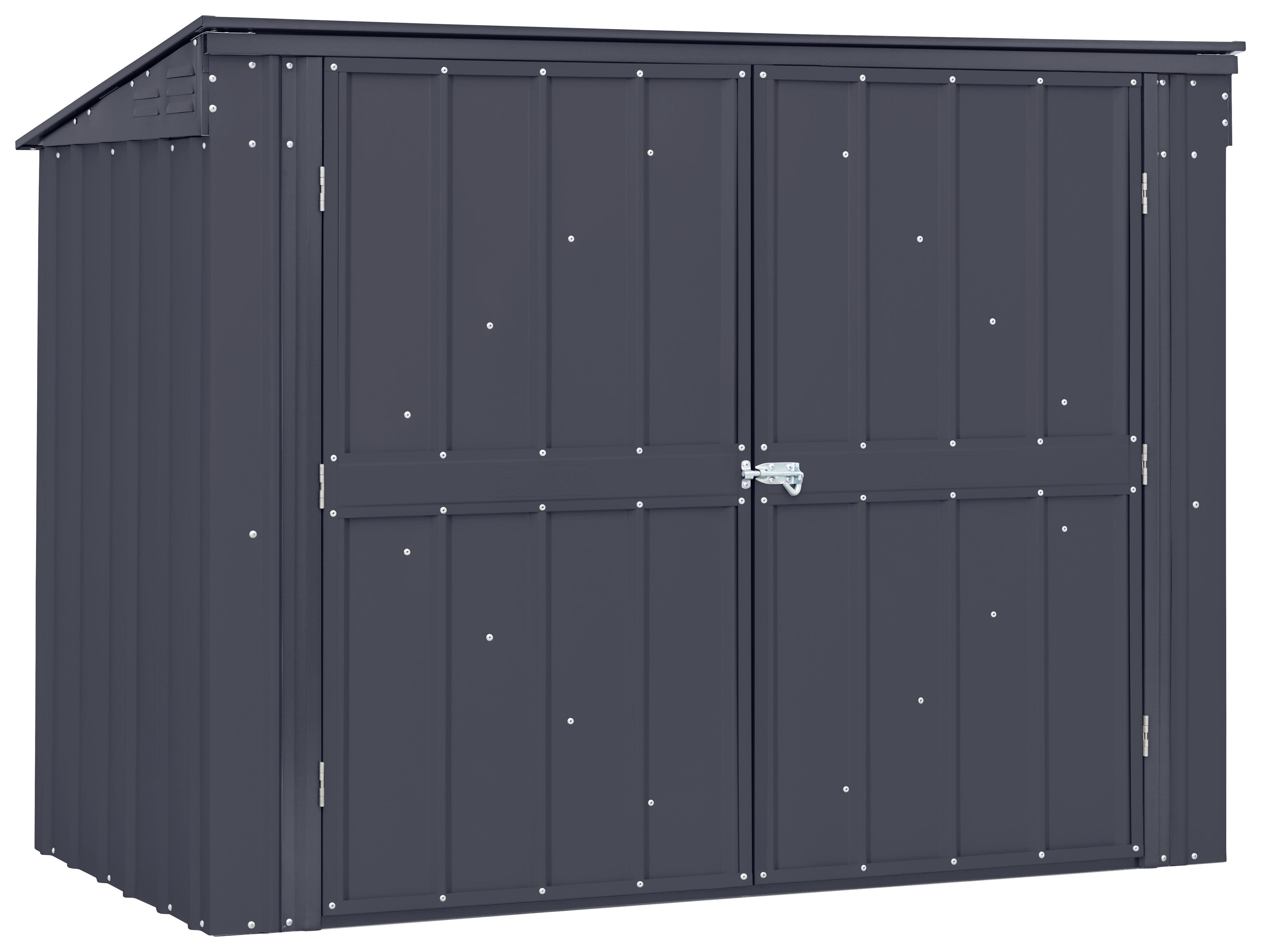 Mülltonnenbox 174x131x101 Cm Absperrbar, Pultdach - Anthrazit, Basics, Metall (174/131/101cm)