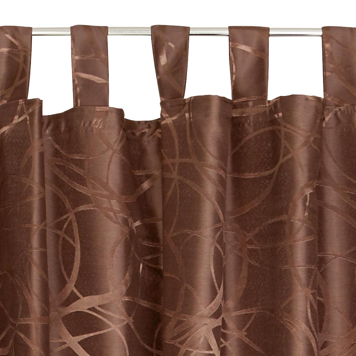 Kombi Készfüggöny Linda - barna, Konventionell, textil (140/255cm)