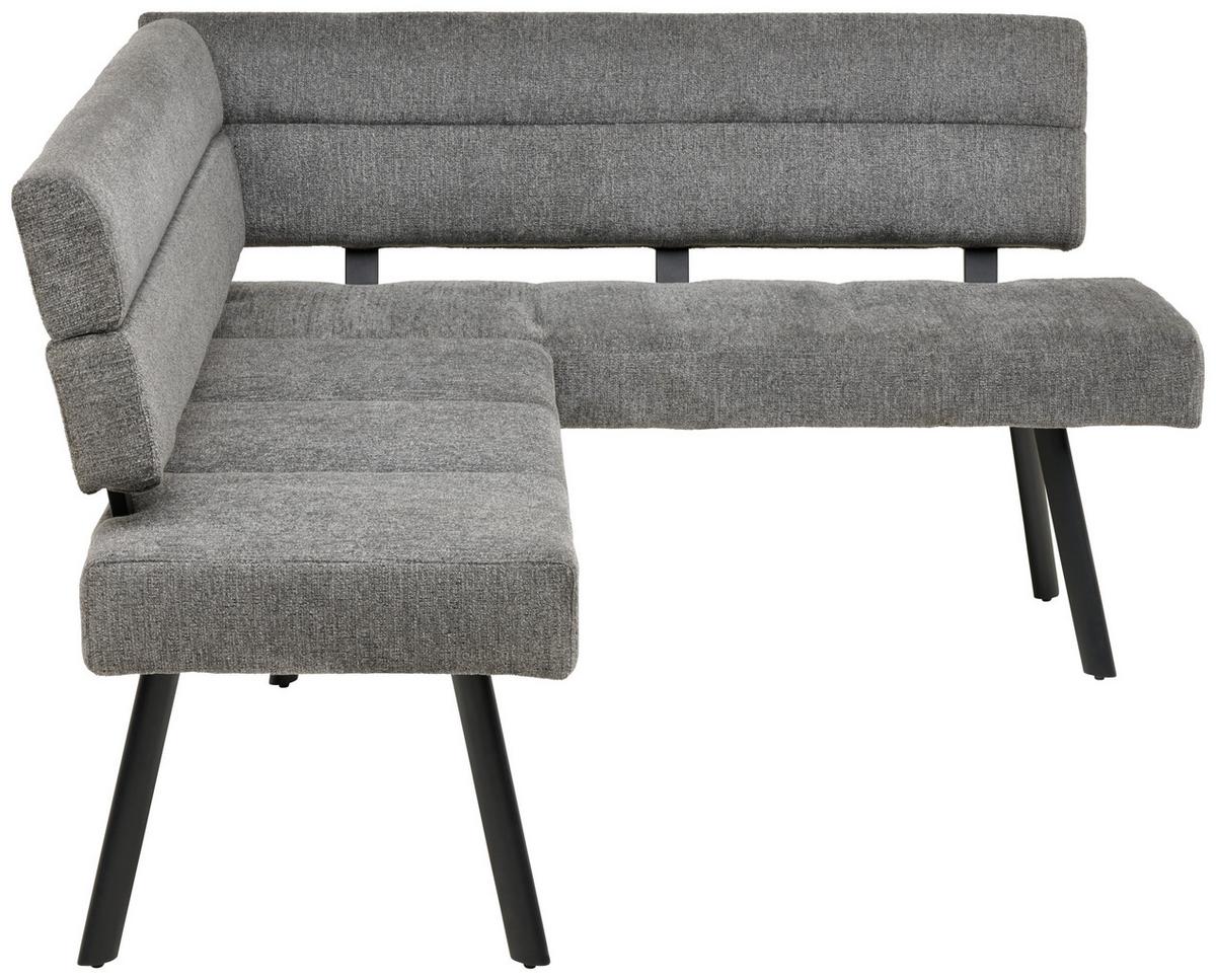 Eckbank Paros Anthrazit, S: 190x150 Cm - Anthrazit/Schwarz, KONVENTIONELL, Textil/Metall (190/150cm) - MID.YOU