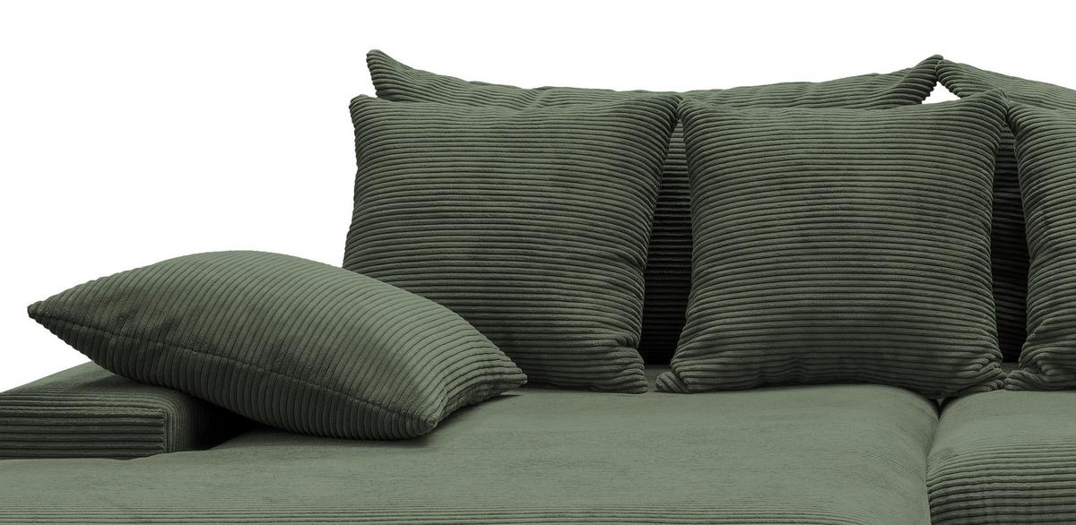 Ecksofa Avellino Grün S: 200/278 cm - Schwarz/Grün, MODERN, Textil (200/278cm) - Livetastic