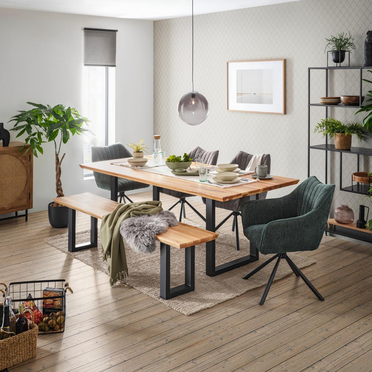 Židle s područkami Trient, šedá - šedá/černá, Moderní, kov/textil (62/87/65cm) - Premium Living