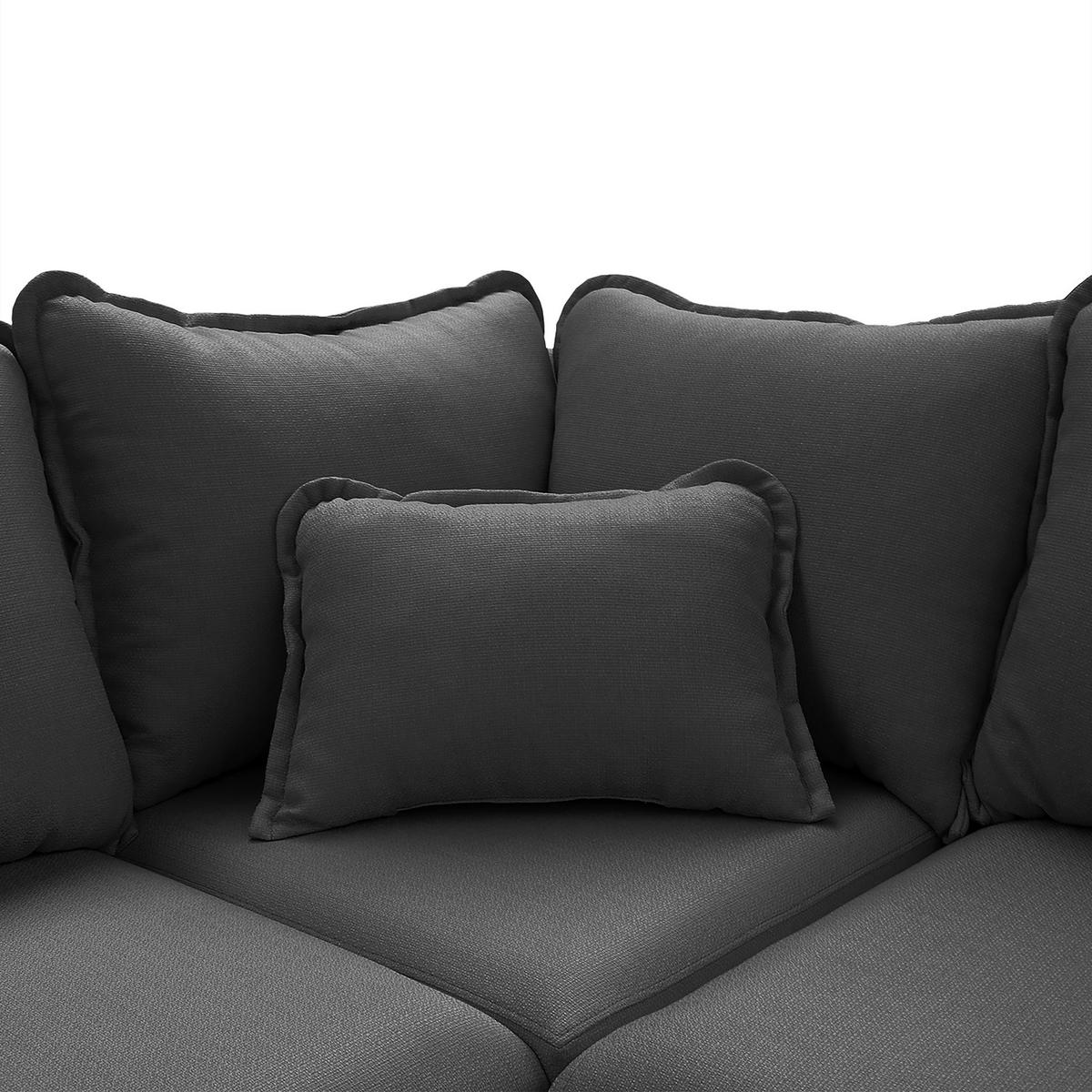 Wohnlandschaft Beata D.grau U: 170x296x167 cm - Wengefarben/Dunkelgrau, Design, Textil (170/296/167cm) - Livetastic