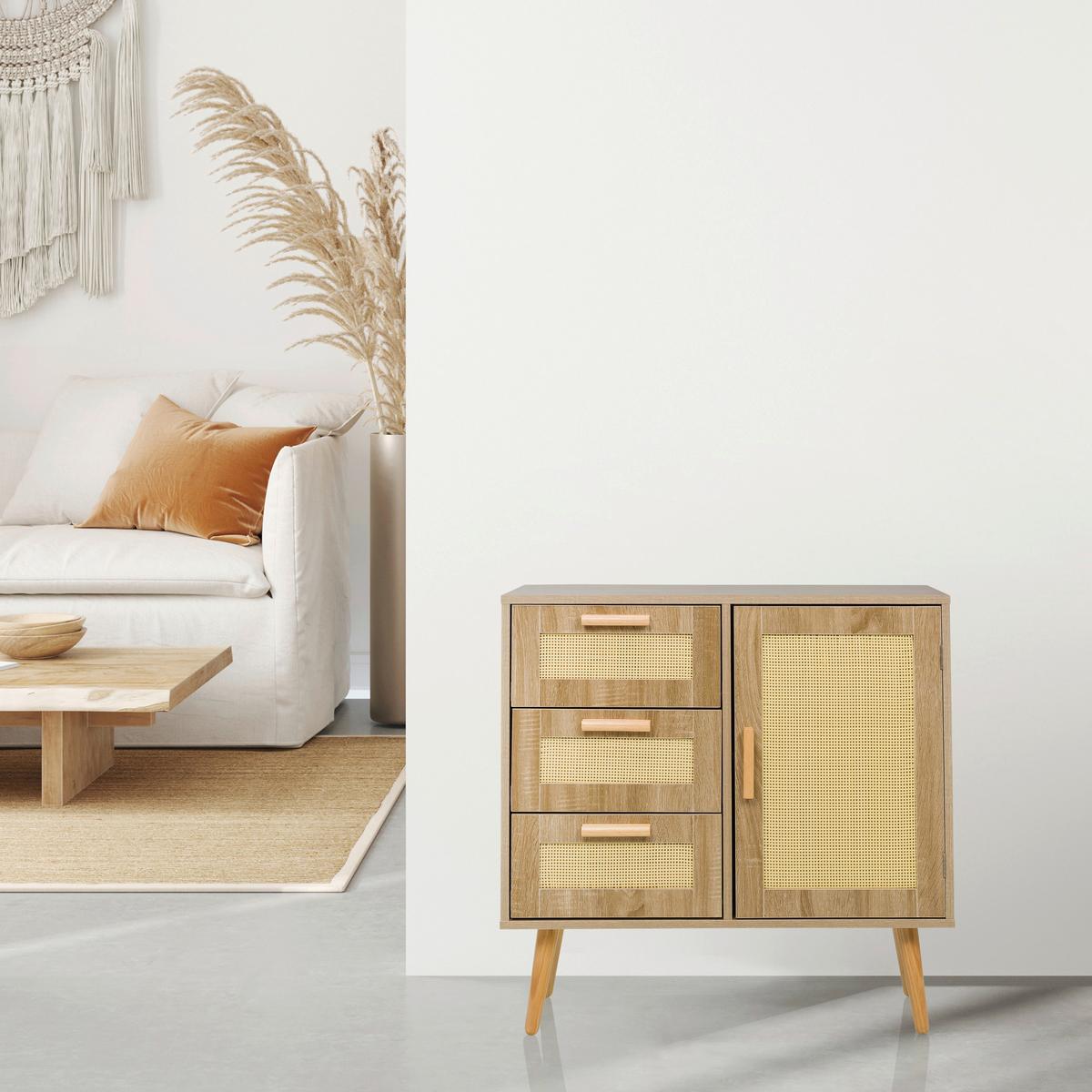 Sideboard Stryn Hellbraun B: 80 Cm - Hellbraun, MODERN, Holzwerkstoff (80/78/32,5cm) - MID.YOU