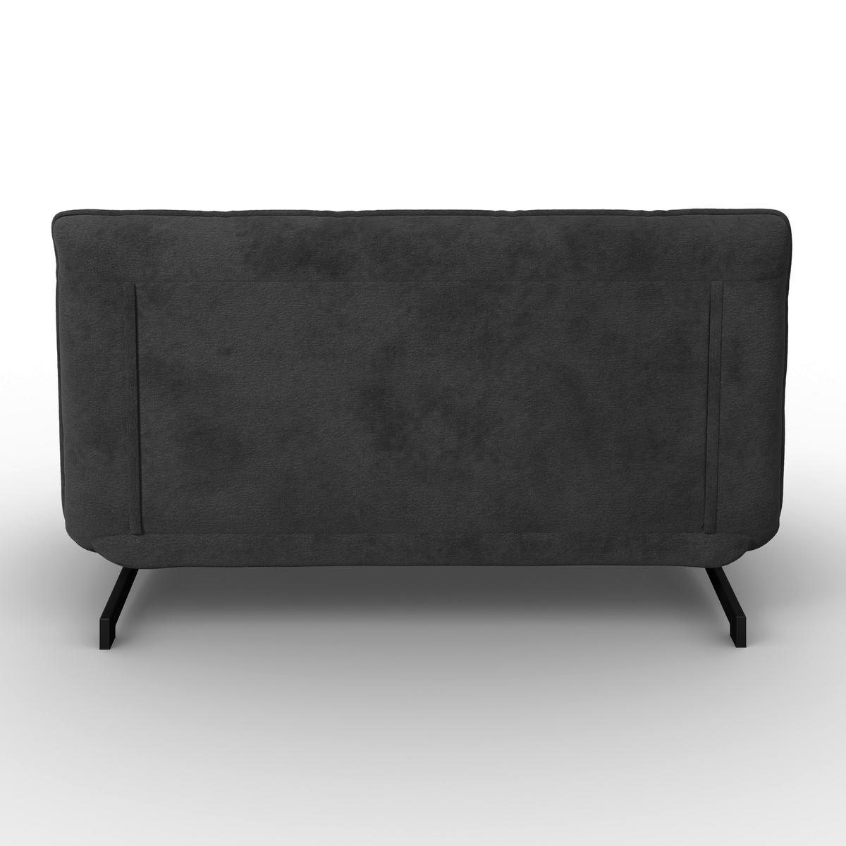 Rozkládací pohovka LUNA, tmavě šedé buklé, max.240 kg - černá/tmavě šedá, Moderní, kov/textil (142/62/40cm) - Bessagi Home