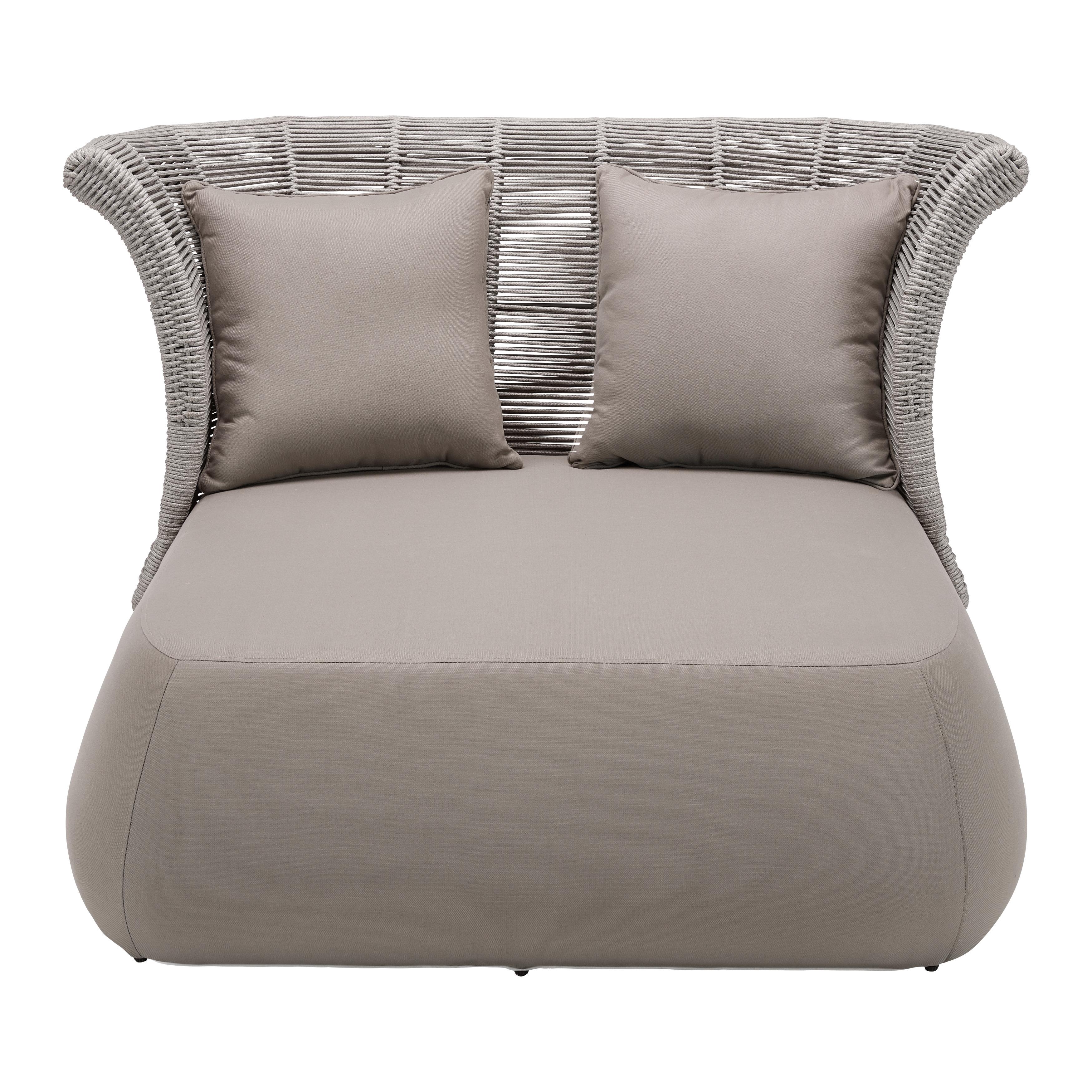 Veliká Zahradní Pohovka Zoe Šedohnědá - šedá/hnědá, Moderní, kov/textil (144/90/146cm) - Bessagi Garden
