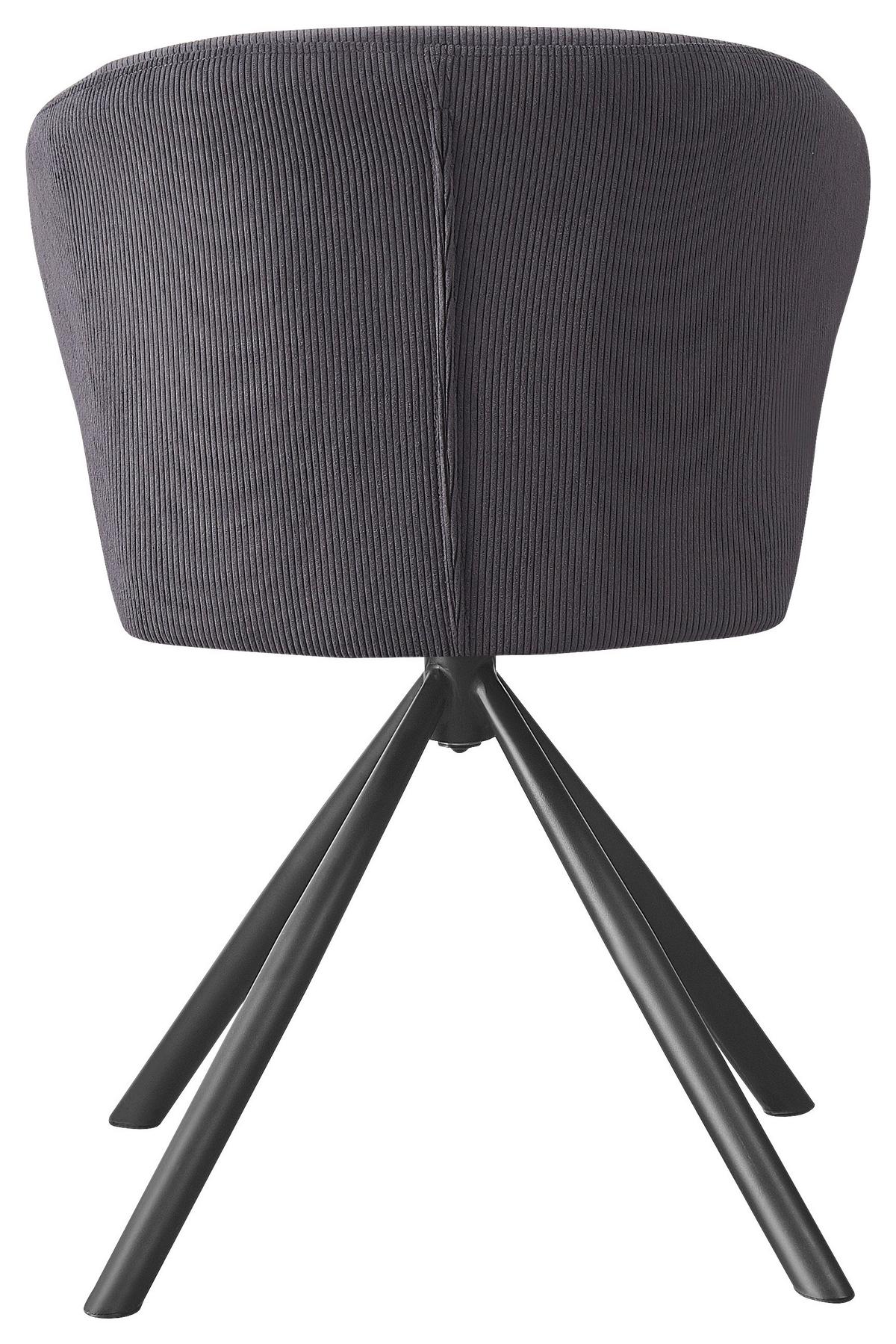 Otoční židle s područkami JANA antracit - černá/tmavě šedá, Lifestyle, kov/textil (55/82/58cm) - Based