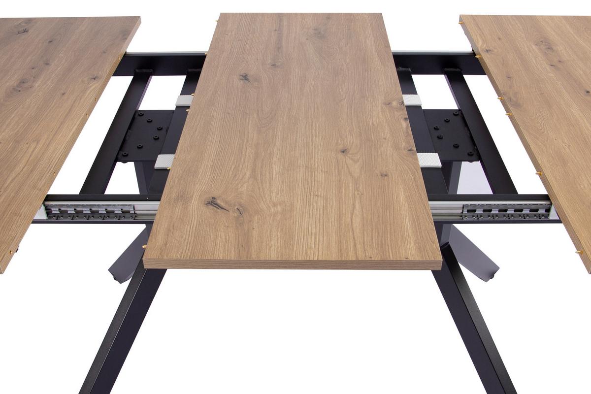 Esstisch Jax Eiche Artisan L: 150-190 cm - Schwarz/Eiche Artisan, MODERN, Holzwerkstoff/Metall (150/190/90/76cm) - Livetastic