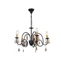 Závesné svítidlo Kristina, E14 max. 40W - čierna/jantárová, Modern, kov/sklo (60/120cm) - Modern Living