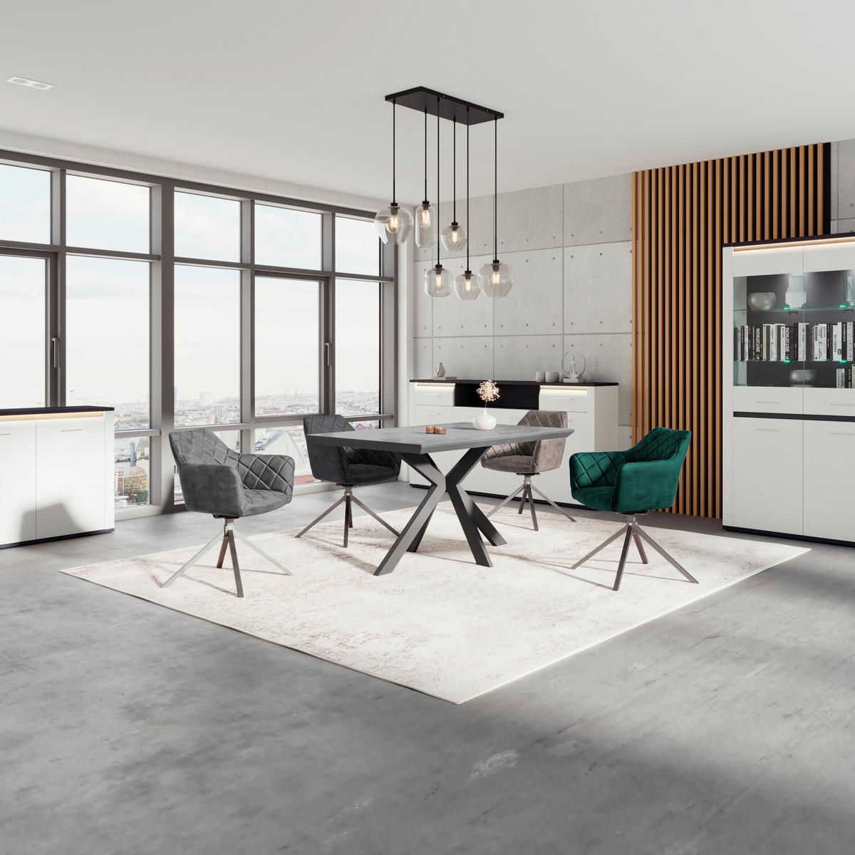 Stuhl Patti Beige, Sitzfl. 360° Drehbar - Beige/Schwarz, KONVENTIONELL, Textil/Metall (58/81/54cm)