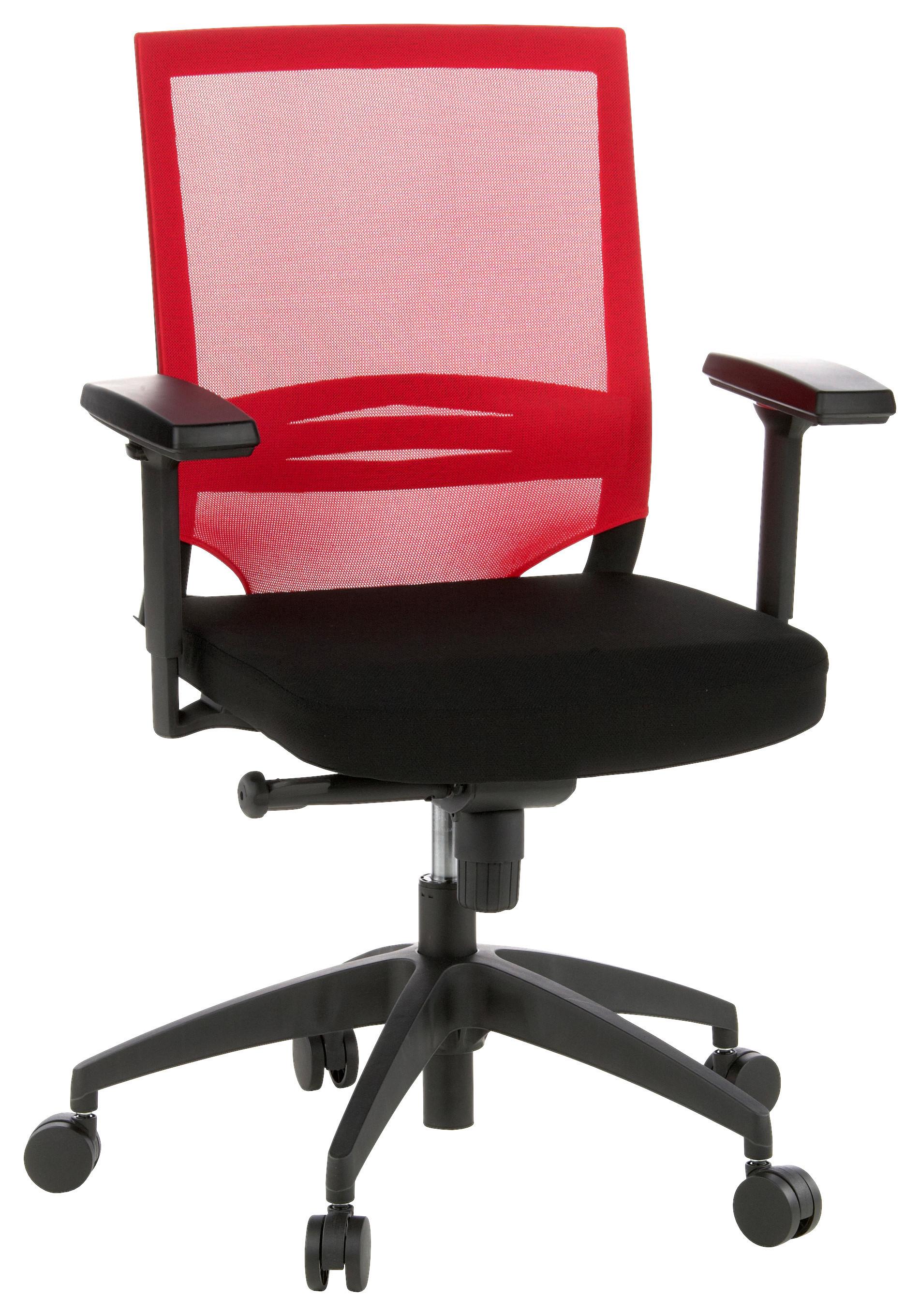 Drehstuhl Porto Base Rot/Schwarz - Rot/Schwarz, MODERN, Kunststoff/Textil (59/108/44cm) - MID.YOU