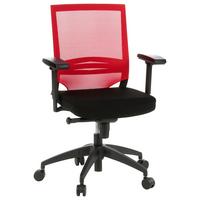 Drehstuhl Porto Base Rot/Schwarz - Rot/Schwarz, MODERN, Kunststoff/Textil (59/108/44cm) - MID.YOU