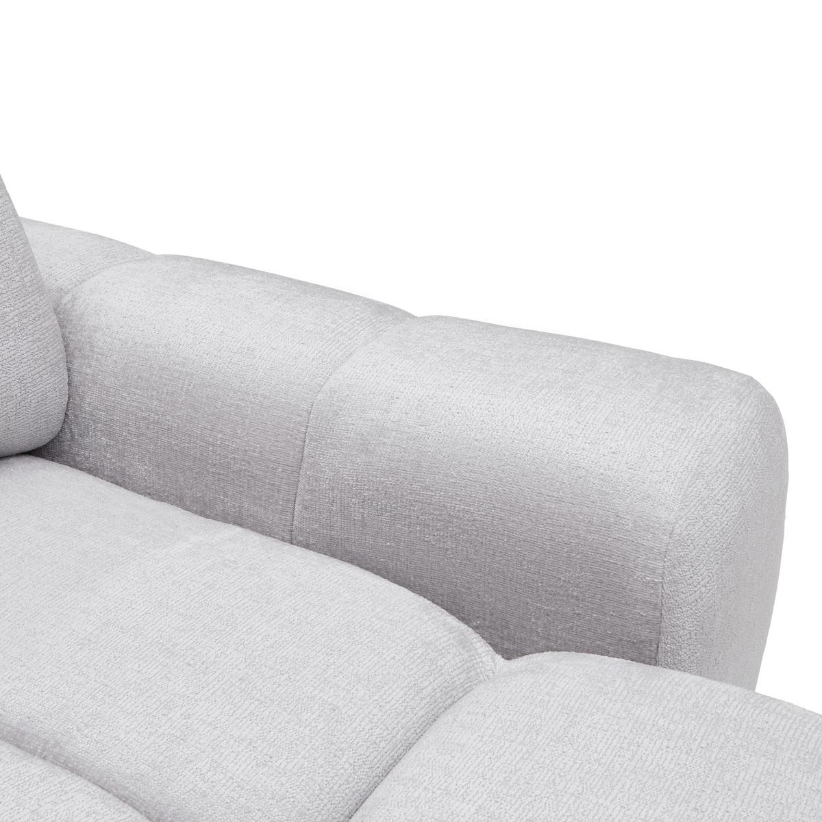 Elektrická sedačka SILVIO, levá, světle šedá - černá/světle šedá, Moderní, kov/textil (225/275cm) - Mömax