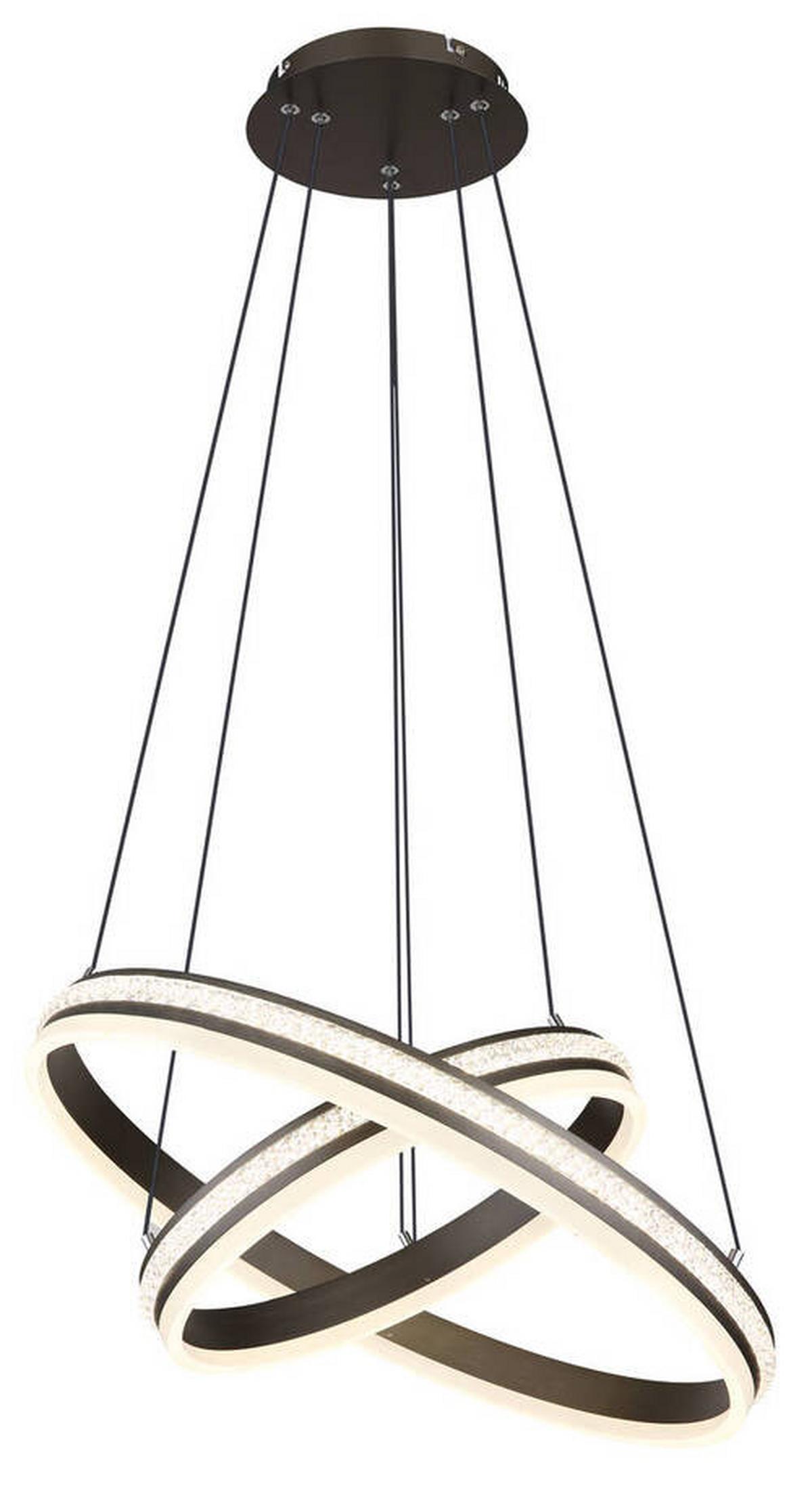 LED-Hängeleuchte 67314-60h - Klar/Titanfarben, Design, Kunststoff/Metall (60/120cm) - Globo