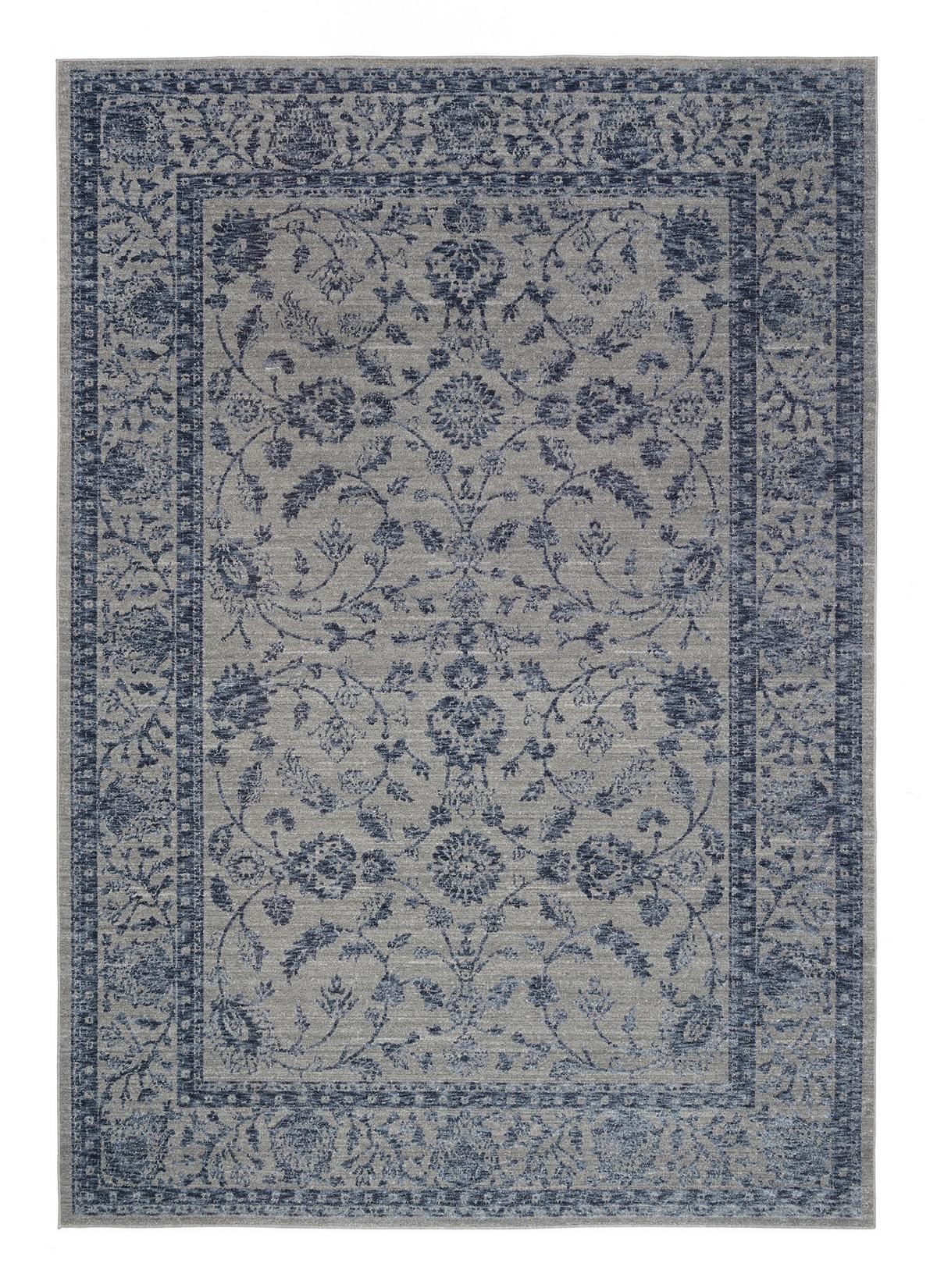 Webteppich Denver - Blau/Dunkelgrau, Design, Textil (65/130cm) - Musterring