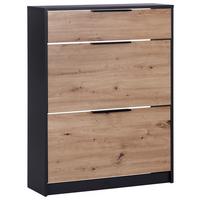 Cipősszekrény Anna 02 - tölgyfa színű/antracit, Modern, faalapú anyag (79/103,4/25cm)