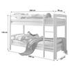 Etagenbett Lupo Weiß Buche Massiv 90 Cm M. Leiter - Weiß, Basics, Holz (90/200cm) - MID.YOU