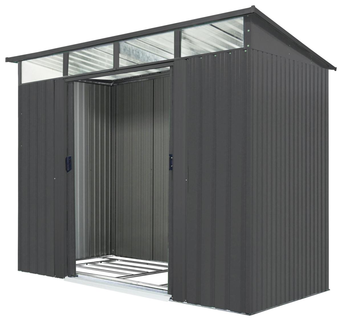 Gerätehaus mit Schiebetür 238x203x194 cm - Anthrazit, Basics, Metall (238/203/194cm)