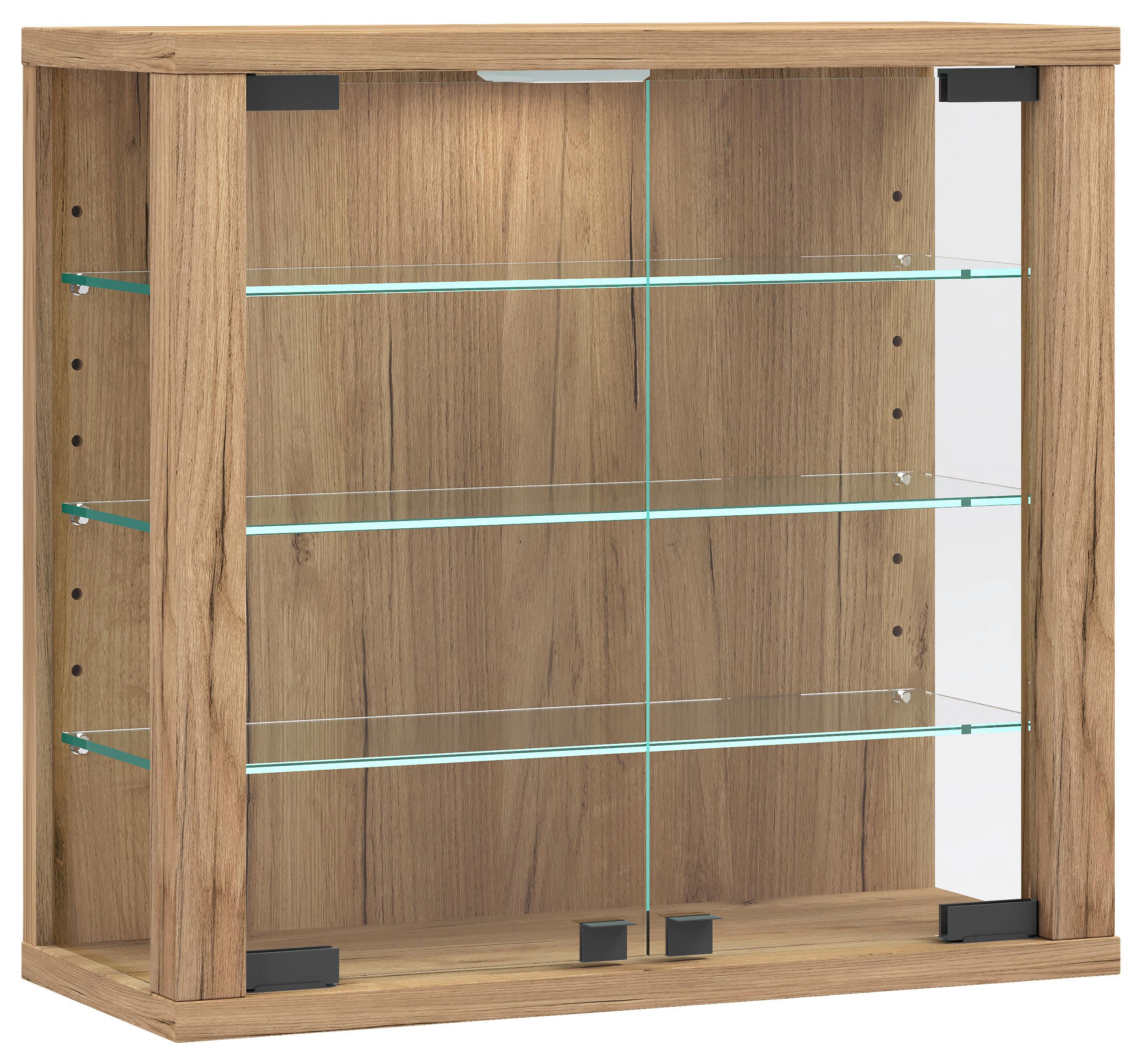 Vitrine Vitrosa Honigeiche Dekor B: 43 cm - Honigeiche, Design, Glas/Holzwerkstoff (43/40/18cm) - MID.YOU