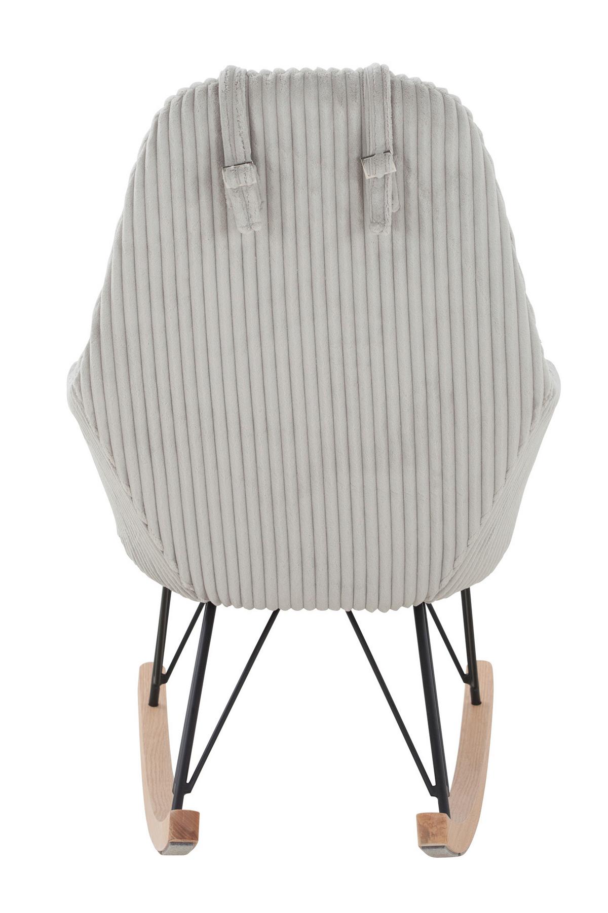 Schaukelstuhl Grau B: 102 Cm - Eichefarben/Schwarz, MODERN, Textil/Metall (102/109/66cm) - Livetastic