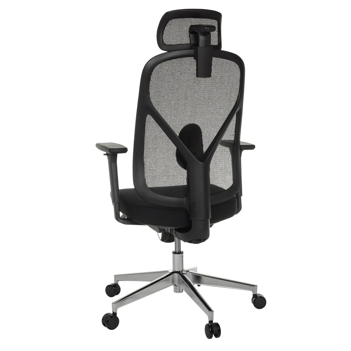 Drehstuhl Raloo Pro Schwarz B: 65 cm - Silberfarben/Schwarz, MODERN, Kunststoff/Textil (65/115 - 131/71cm) - MID.YOU