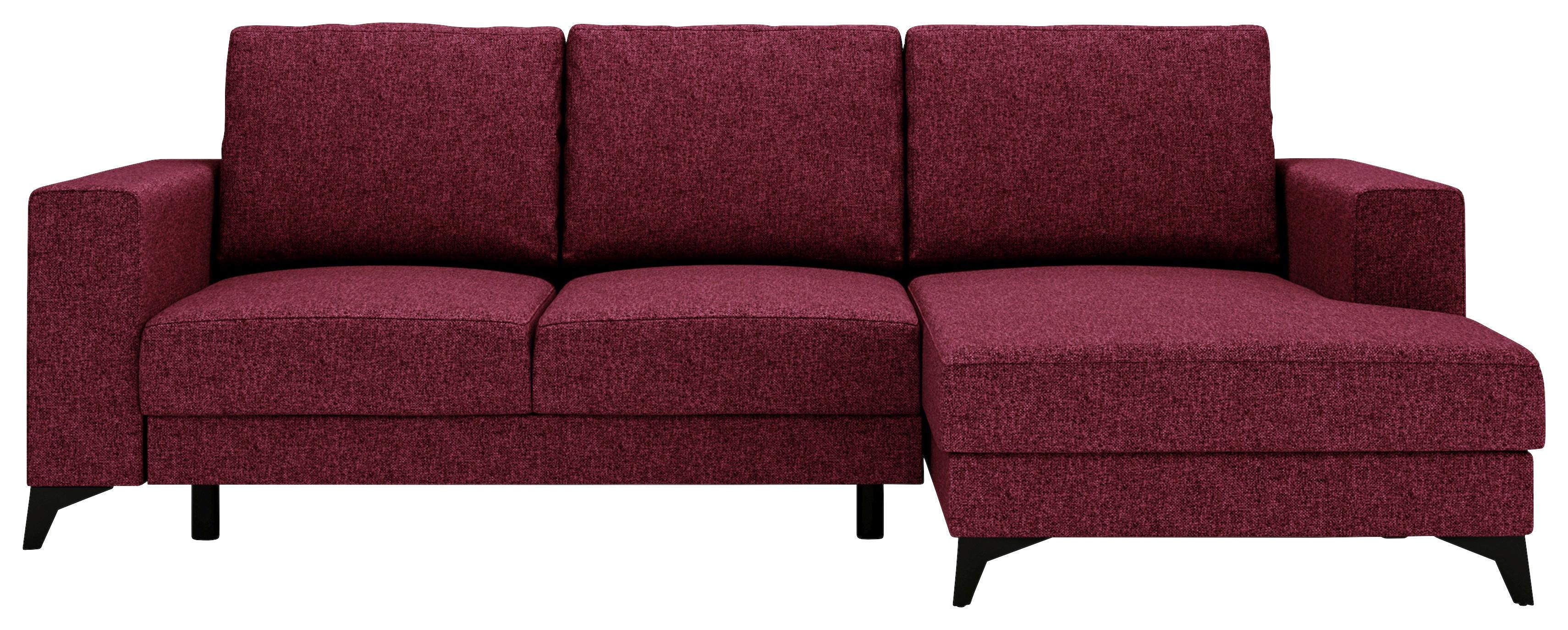 Ecksofa Harvey 244x156 cm mit Schlaffunktion Rot - Rot/Schwarz, Design, Textil (244/156cm) - Livetastic