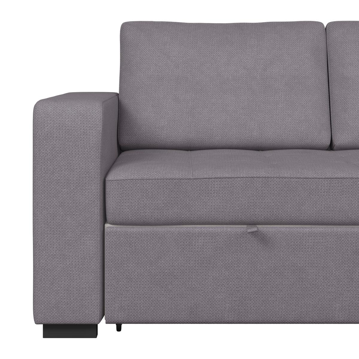 Ecksofa Turin Dunkelgrau, 239x160cm - Dunkelgrau, Trend, Holz/Textil (239/160cm)